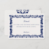 Einladung der Blue Talavera Tile Details Card Einl (Vorne/Hinten)