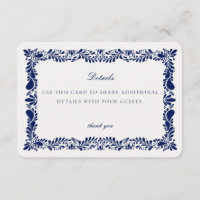 Einladung der Blue Talavera Tile Details Card Einl
