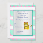 EINLADUNG DER Blue tiger BIRTHDAY PARTY (Rückseite)