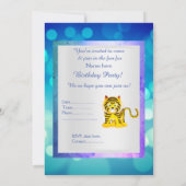EINLADUNG DER Blue tiger BIRTHDAY PARTY (Rückseite)