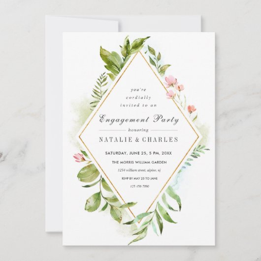 Einladung der Blumengrün-Foliage (Vorderseite)