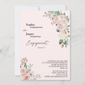 Einladung der Blush Floral Pink Engagement Party (Vorderseite)