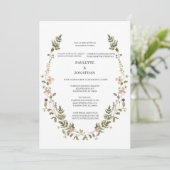 Einladung der Boda con ramo de flor silvestre (Stehend Vorderseite)