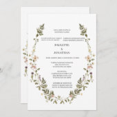 Einladung der Boda con ramo de flor silvestre (Vorne/Hinten)