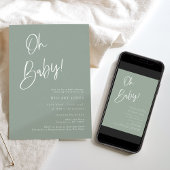 Einladung der Bohemischen Babydusche "Sage Blue/Gr