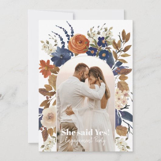 Einladung der Boho Floral Arch Foto (Vorderseite)