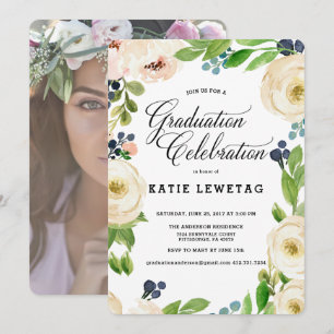 EINLADUNG DER BOHO-FLORAL GRADUATION PARTY