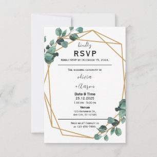 Einladung der Boho Greenery RSVP Card