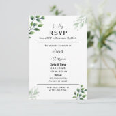 Einladung der Boho Greenery RSVP Card (Stehend Vorderseite)
