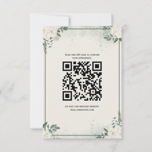 Einladung der Boho Greenery RSVP Card (Rückseite)