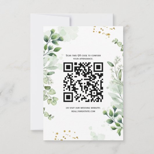 Einladung der Boho Greenery RSVP Card (Rückseite)