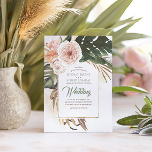 Einladung der Boho Tropical Floral Wüste Hochzeit