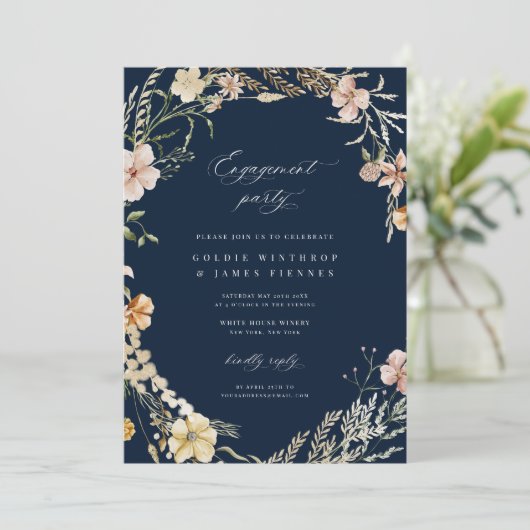 Einladung der boho Wildblume (Stehend Vorderseite)