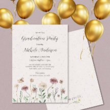 Einladung der Boho Wildblume Graduation Party