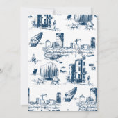 Einladung der Boston Toile Navy zur Hochzeit (Rückseite)