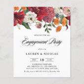 Einladung der botanischen Amaryllis-Engagement-Par (Vorderseite)