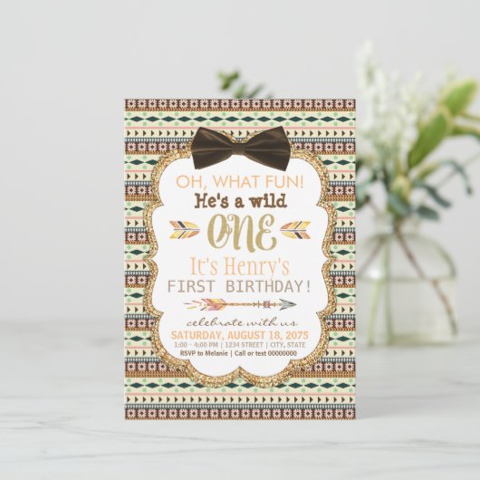 Einladung der Boys Tribal Erstgeburt (Stehend Vorderseite)