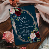 Einladung der Brauerei Burgund, Navy & Gold Bridal