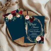 Einladung der Brauerei Burgund, Navy & Gold Bridal