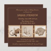 Einladung der Braun-Baby-Dusche (Vorne/Hinten)