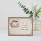 Einladung der Braunen und Tan Floral Ring Träger (Stehend Vorderseite)