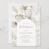 Einladung der Brautdusche aus Silver Tropical Foli (Vorderseite)