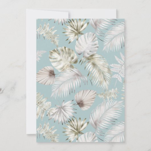 Einladung der Brautdusche aus Silver Tropical Foli (Rückseite)