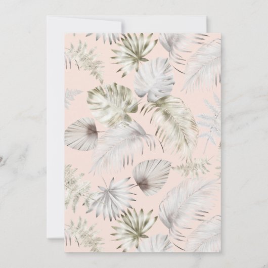 Einladung der Brautdusche aus Silver Tropical Foli (Rückseite)