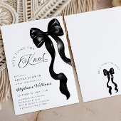 Einladung der Brautdusche "Black Bow Ribbon Bridal