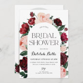 Einladung der Brautdusche Burgundy Arch (Vorne/Hinten)