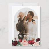 Einladung der Brautdusche Burgundy Arch (Rückseite)