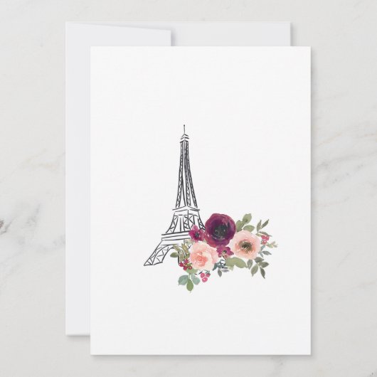 Einladung der Brautdusche, sagte sie Oui Ja (Rückseite)