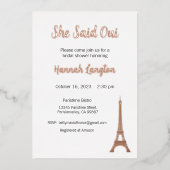 Einladung der Brautdusche, sagte sie Oui Ja (Vorderseite)