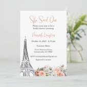 Einladung der Brautdusche, sagte sie Oui Ja (Stehend Vorderseite)