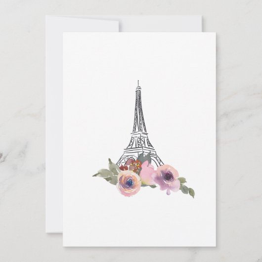 Einladung der Brautdusche, sagte sie Oui Ja (Rückseite)