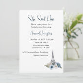 Einladung der Brautdusche, sagte sie Oui Ja (Stehend Vorderseite)