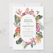 Einladung der Brautdusche Tropical Floral Frame (Vorderseite)