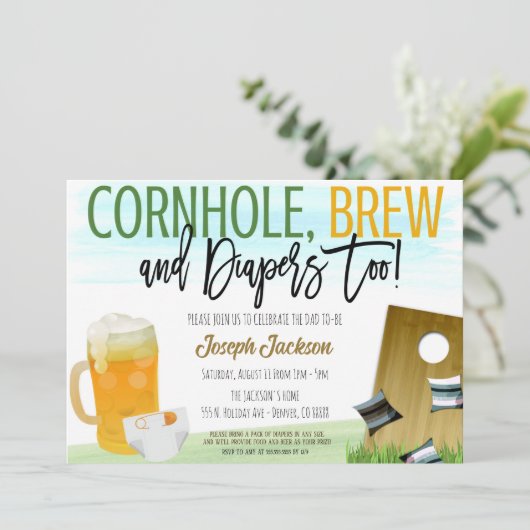 Einladung der Brautdusche und der Bierdusche (Stehend Vorderseite)