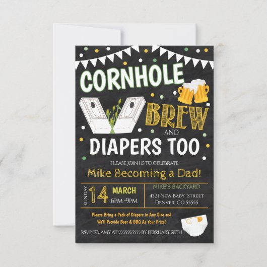 Einladung der Brautdusche und der Bierdusche (Vorderseite)