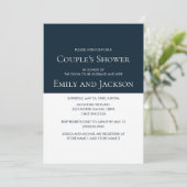 Einladung der Brautdusche von Navy Blue White Coup (Stehend Vorderseite)