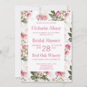 Einladung der Brautdusche von Pink Rose (Vorderseite)