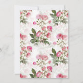 Einladung der Brautdusche von Pink Rose (Rückseite)