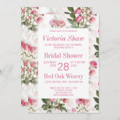 Einladung der Brautdusche von Pink Rose (Vorne/Hinten)