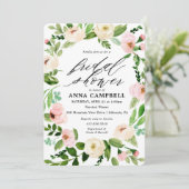 Einladung der Brautdusche von White Floral Wreath (Stehend Vorderseite)