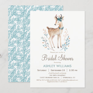 Einladung der Brautdusche "Woodland Deer Bridal"