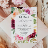 Einladung der Bridal-Dusche Burgundy Floral Frame
