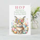 Einladung der Bunny Rabbit Brunch and Ostereier Ja (Stehend Vorderseite)