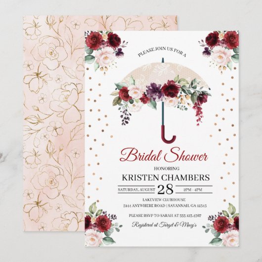 Einladung der Burgunder Blumendusche (Vorne/Hinten)