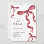 Einladung der Burgundy Bow Bridal Dusche (Vorderseite)