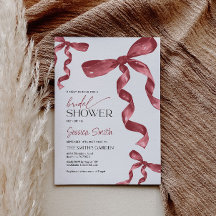 Einladung der Burgundy Bow Bridal Dusche